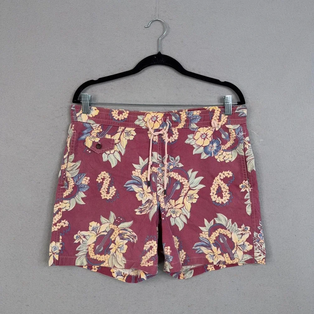 Polo Ralph Lauren Swim Trunks Mens Small Floral Ukulele Hawaiian Beach Gorpcore